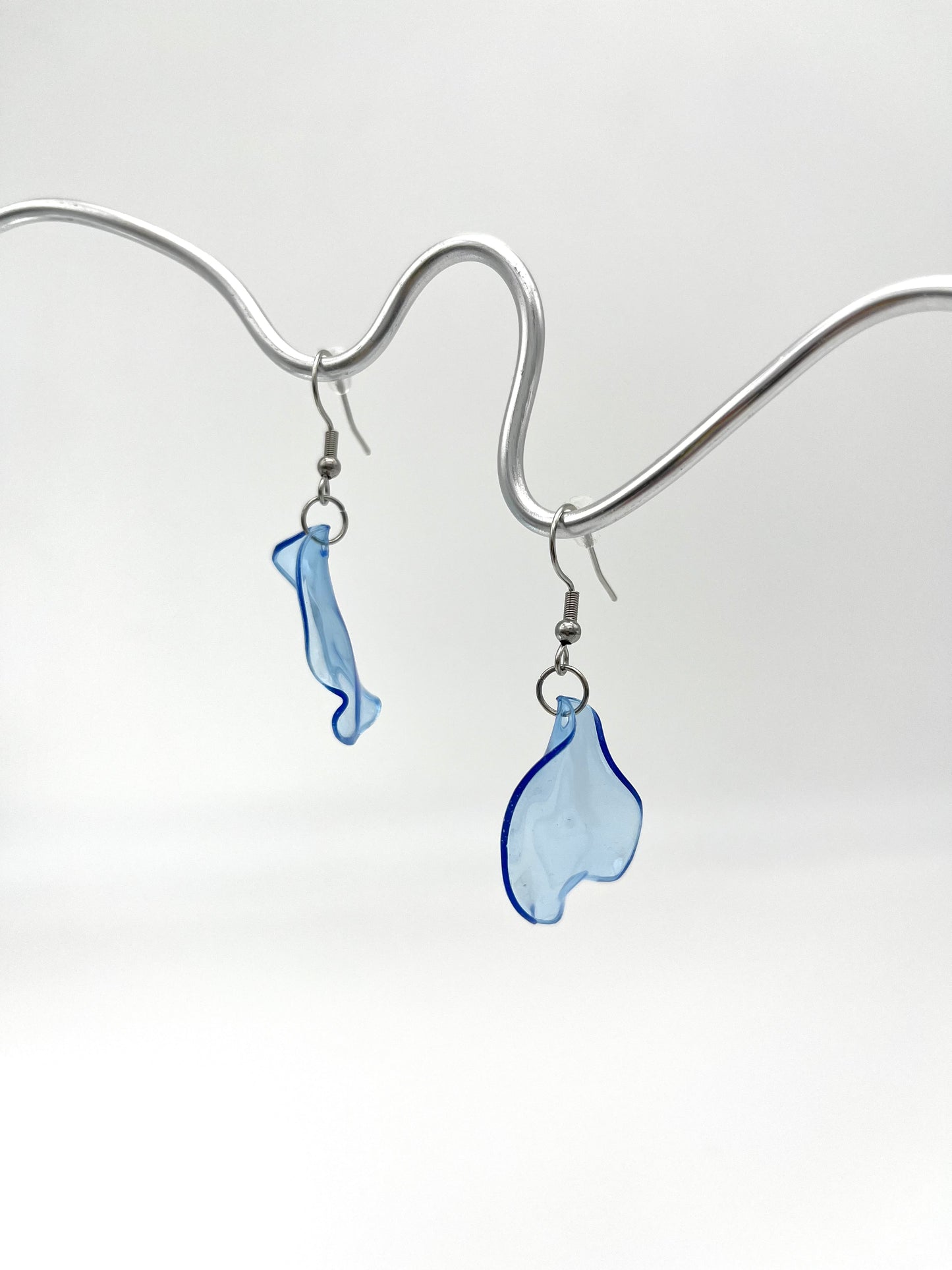 Upcycling Ohrringe DRIP DROP hellblau