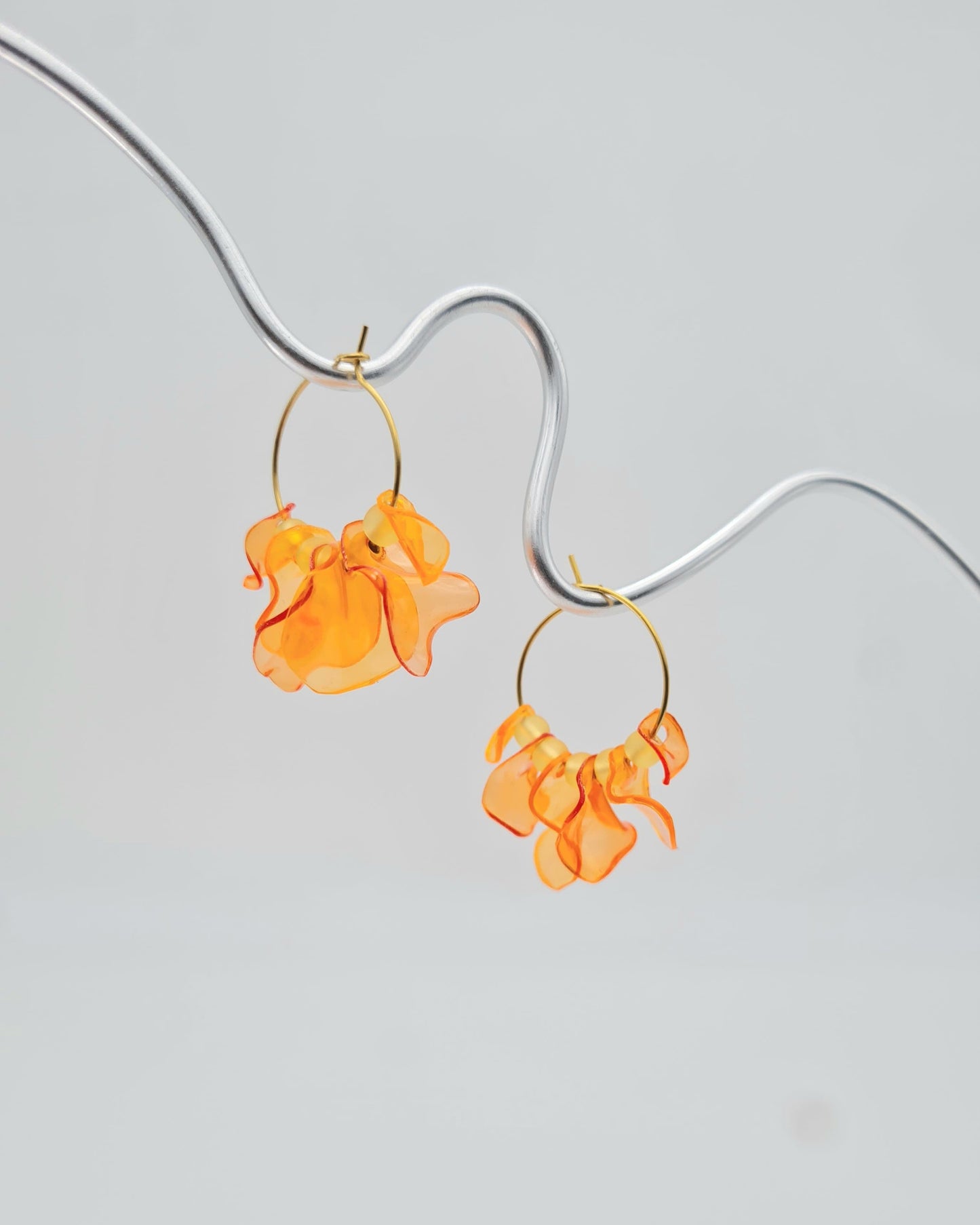 Upcycling Ohrringe Creolen Einzelstücke - FLAMES