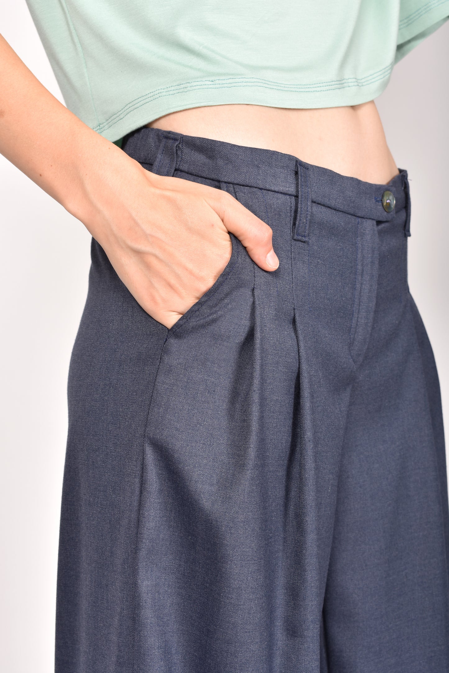 Bundfaltenhose WIND blau