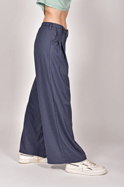 Bundfaltenhose WIND blau