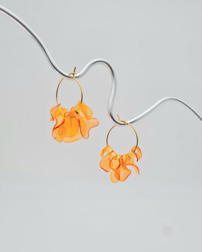 Upcycling Ohrringe Creolen Einzelstücke - FLAMES