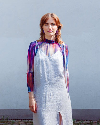 transparentes Shirt SKY lila, bunt - recyceled Mesh